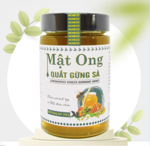 Mật ong quất gừng sả lọ 500g